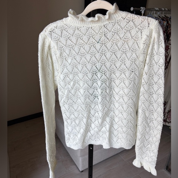 Farm Rio: Elegant White Lace Women's Top / Blouse - Picture 5 of 13